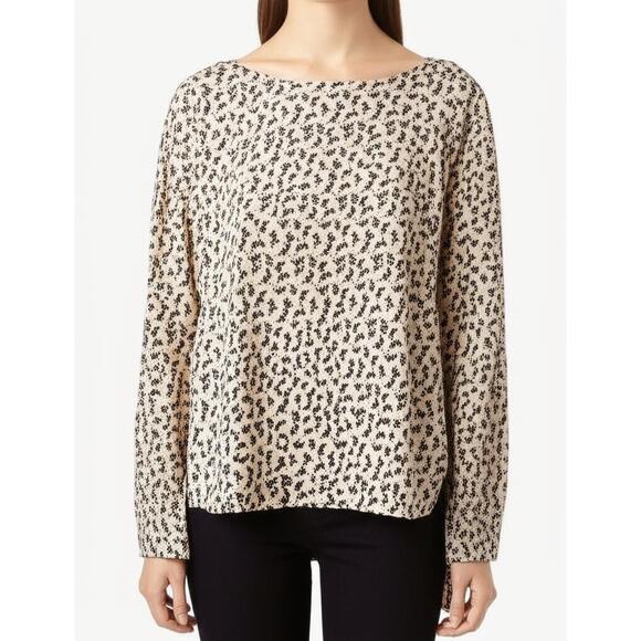 Ann Taylor XS Multicolor Floral Print Pullover Hi Lo Hem Long Sleeve Modern Chic - Picture 1 of 9